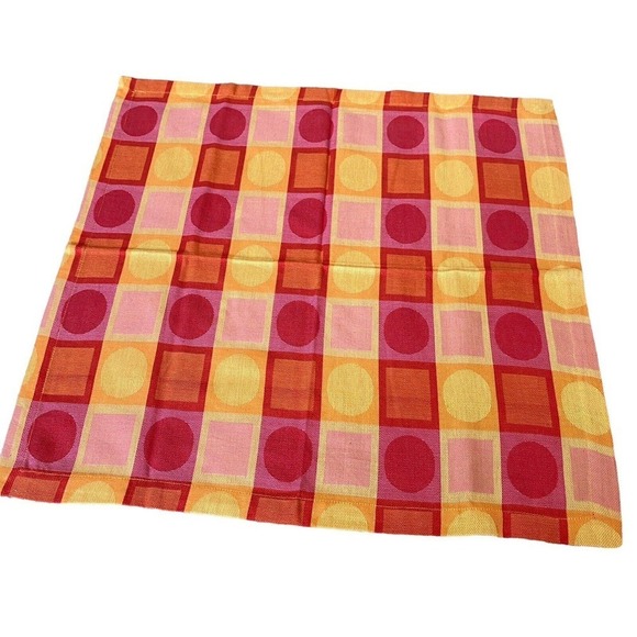 Crate & Barrel Metro Bright 8 Placemats 5 Napkins Red Multi - Picture 9 of 10